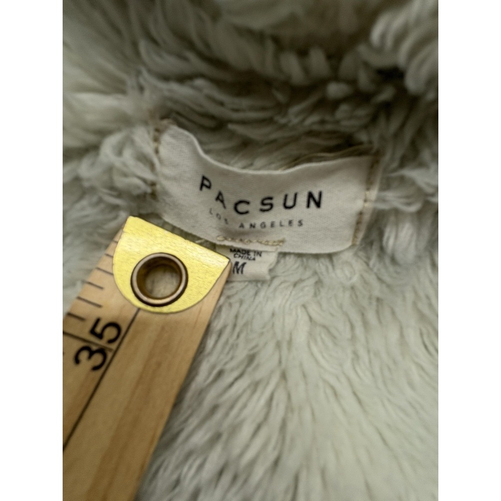 Pacsun Jacket Womens Medium Blue Denim Sherpa Lined Trucker Shearling Coat - Picture 4 of 7